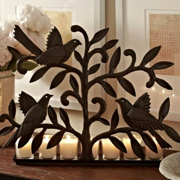 NEW POTTERY BARN IRON CANDLE HOLDER SET